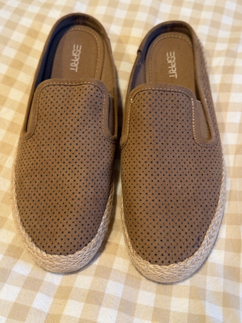 Esprit Men's Perforated Tan Slip-On Espadrilles